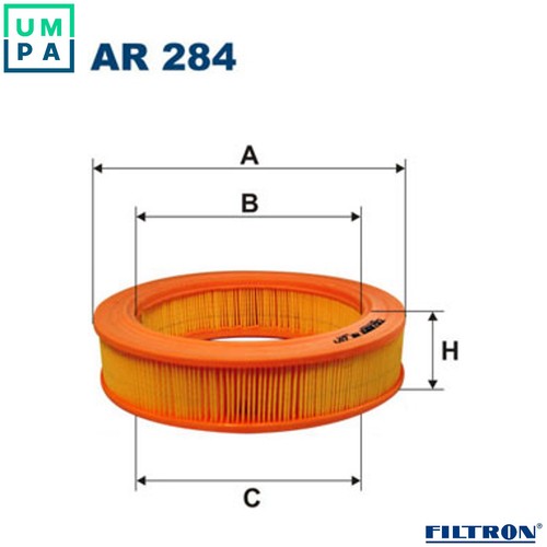 Air filter 284 - 284, for