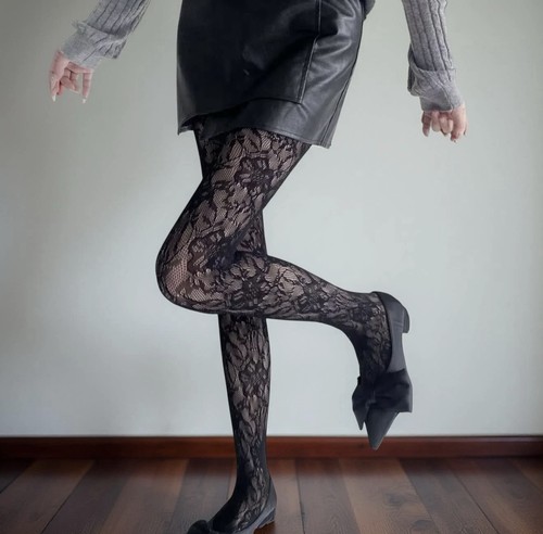 Women black lace pattern - women’s,