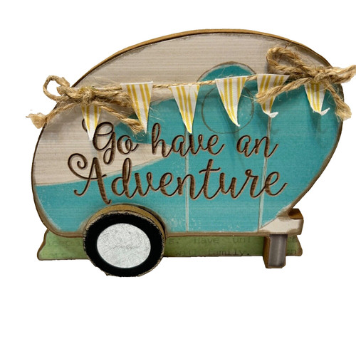 Youngs wood painted camper - wood,