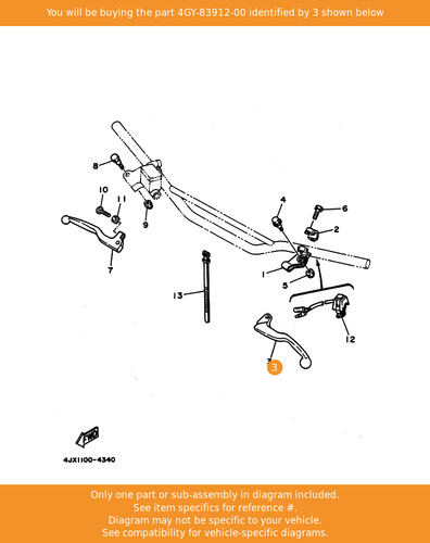 Yamaha lever 4gy 83912 00 - lever, 1,