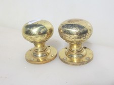 Late Vintage Brass Door Knobs Handles Plates Old Retro