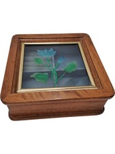 Mele Wooden Jewellery Box With Floral Design Made In Taiwan T2870 SP9