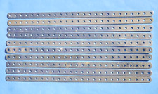 Ten Meccano zinc Perforated Strips, 12.5 inches, part 1