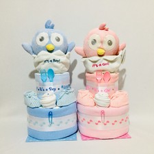2 TIER NAPPY CAKE WITH OWL