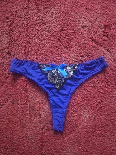 Blue blk silver - blue, thong