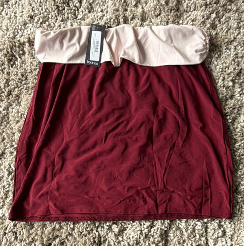 Boohoo burgundy pink ruched - boohoo, burgundy/pink