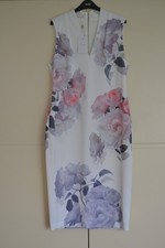 Ted Baker `Marah` multicoloured floral midi bodycon dress Size 5 UK 16
