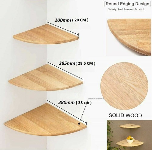 Wooden corner shelf floating - wooden,