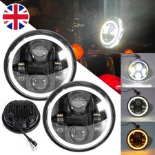 2x Universal 5-3/4" 5.75 inch Headlight DRL LED Turn Signal Light Kit Motorcycle