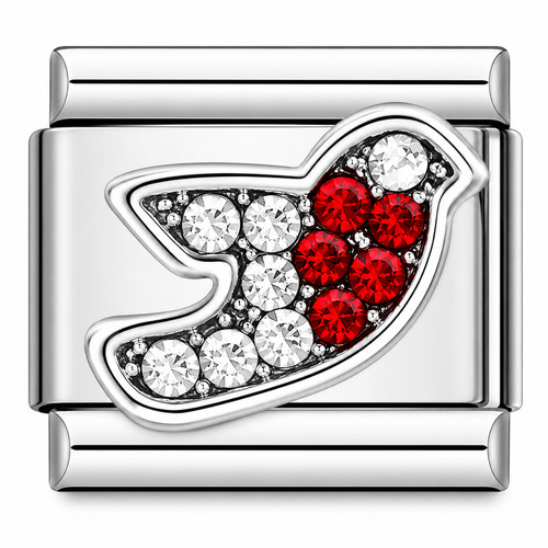 Gold silver robin heart - gold,