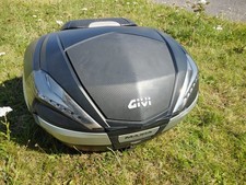 Black and Silver Givi Maxia 4 V56 top box with backrest