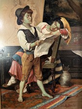 Italian Oil Painting Signed L