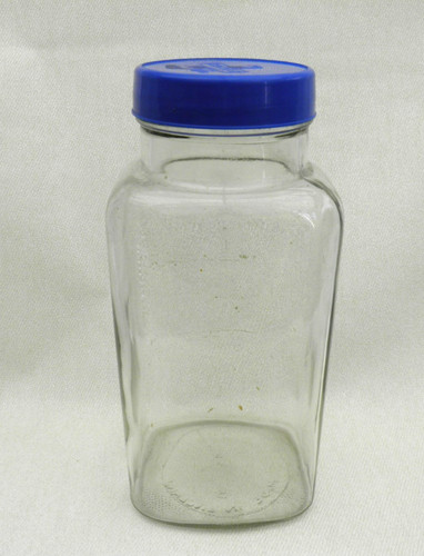 Vintage empty glass sweets jar - vintage,