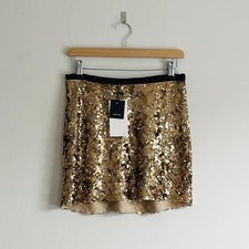 Zara Gold Sequinned Mini Skirt