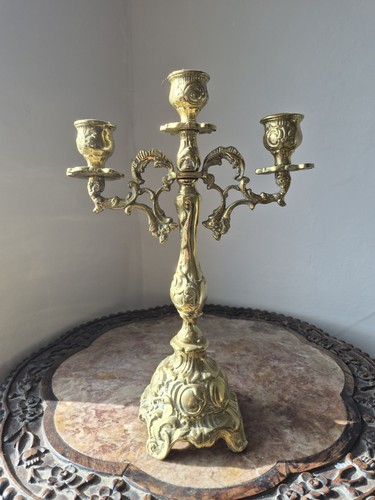 Vintage brass arm candelabra - 3,