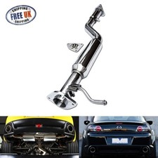 Polished Stainless Exhaust Muffler High Flow De Cat Downpipe 2003-12 Mazda RX-8
