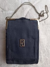 ART DECO ANTIQUE JC VICKERY 1922 LONDON SILVER TIFFANY COIN PURSE Silk CASE