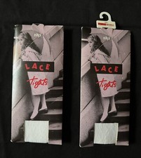 BHS White Nylon Lace Lace Tights (5-6 yrs) + (9-10 Yrs)