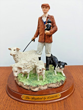 The Leonardo Collection - 'The Shepherd' - Collie Dogs & Sheep - VGC
