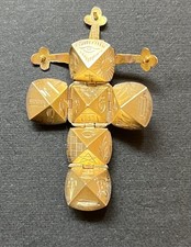 Vintage Masonic Orb Cross Pendant Charm