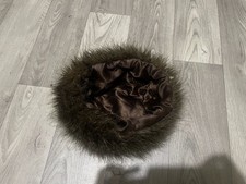 Faux fur vintage hat, dark