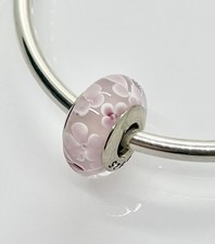 Floral Pink Murano Glass Charm
