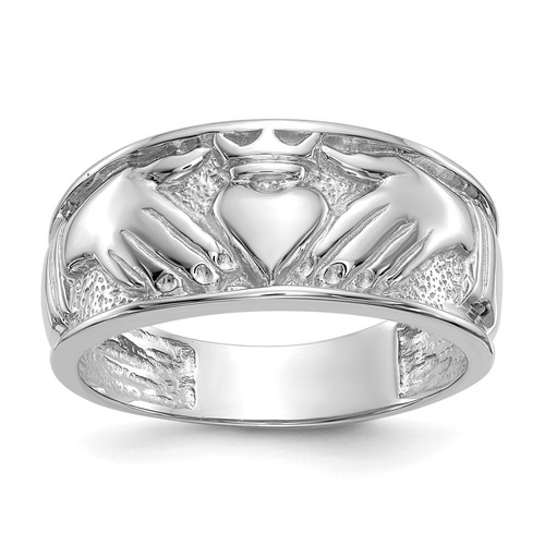 14k white gold mens polished - 14k,