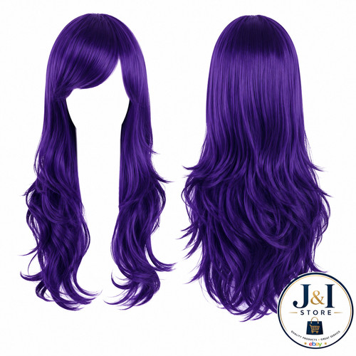 Purple 70cm long curly fashion - 70cm,