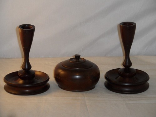 Vintage carved dark wood - vintage, pair