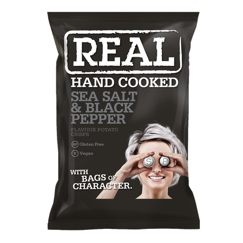 Real crisps sea salt black - real, &