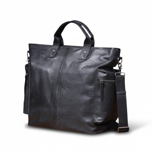 Genuine leather large tote bag - leather,