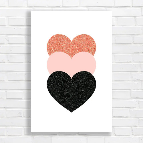 Glitter hearts original canvas - original,