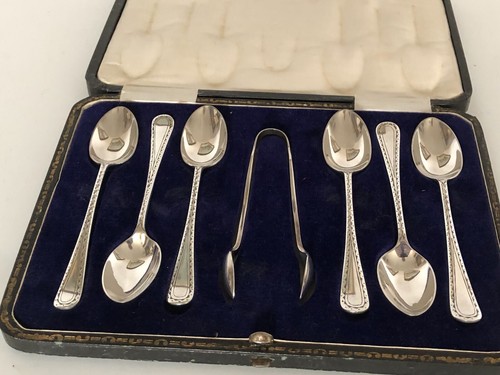 Cased set silver plated - cased,