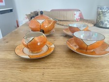 vintage tea set Plates Milk Tea Coffe Sweets Czechoslovakia Old La Cruset