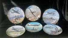 6 Franklin Mint WW2 Spitfire Fighter Airplane Military 8" Plates Limited Edition
