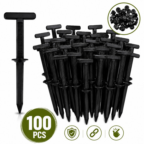 100pcs weed membrane pegs - 100pcs,