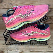 Mizuno Trainers Womens Size UK 6.5 Wave Rider 27 Pink Yellow Running Gym Shoes