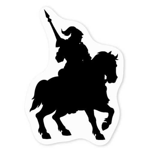 Knight horse silhouette - on,