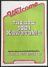 KAWASAKI MOTORCYCLE RANGE Sales Brochure 1981 AR50 AE50 Z1100GP KE175 KC100 ++
