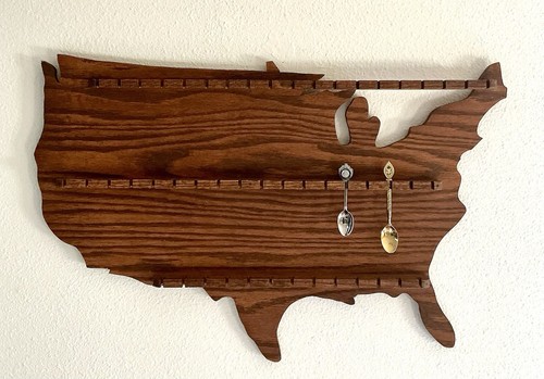Wood display rack usa shape - wood,