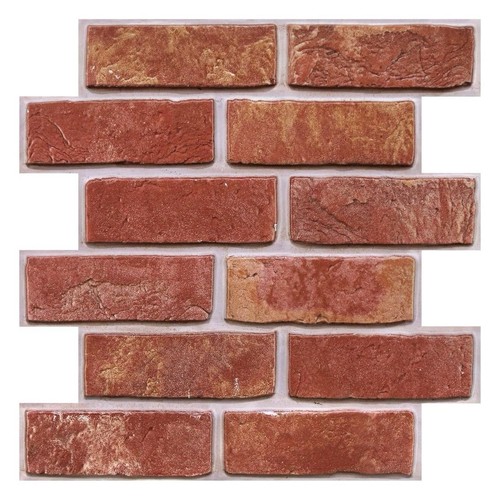 Faux red brick wall panels - red,