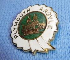 PLYMOUTH  ARGYLE VINTAGE  ROSETTE  BADGE