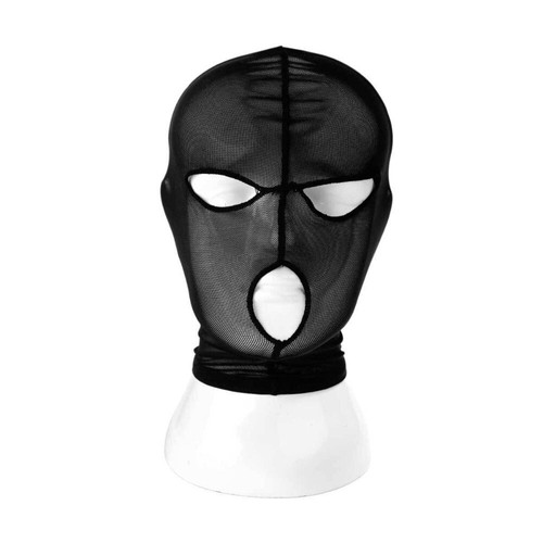 Elastic black lace mask - black,