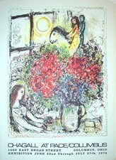 Vintage Marc Chagall Columbus 1974 Exhibition Poster Print A3/A4