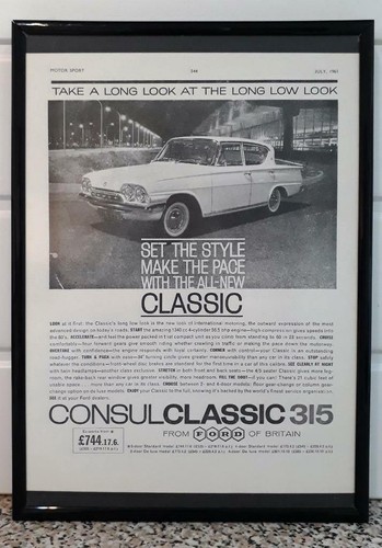 Framed original classic car - framed,