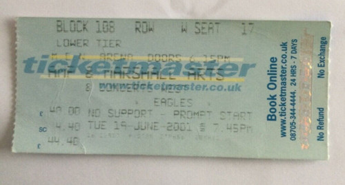 Original eagles concert ticket - concert,