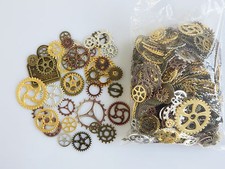50 x Mixed Steampunk Cogs and Gears Clock Hand Charms Silver Bronze Gold Copper