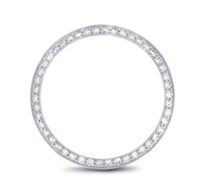 MIDSIZE 1CT BEAD SET LAB CREATED DIAMOND BEZEL FOR ROLEX DATEJUST 31MM WATCH WG