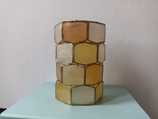 Vintage Old Antique Tortoise Capiz Shell Lamp Shade Retro Original  Orange 6" 