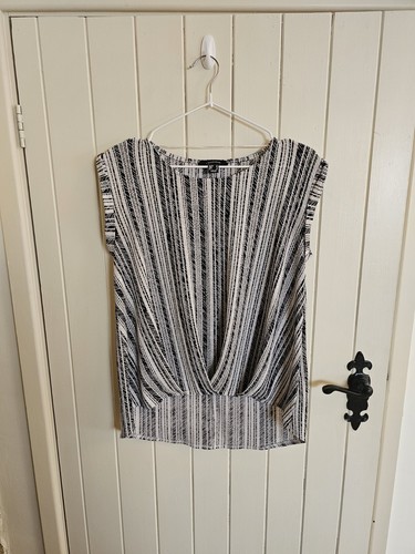 Black grey striped blouse - black, &